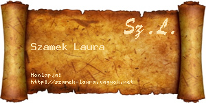 Szamek Laura névjegykártya